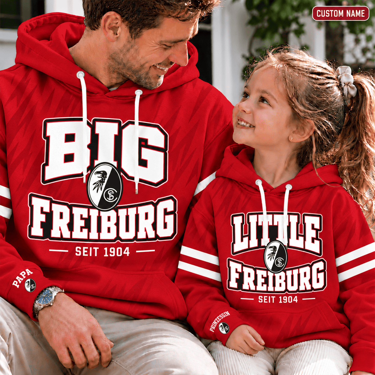 SC Freiburg Personalized Dad & Me Hoodie – Big & Little Matching Set
