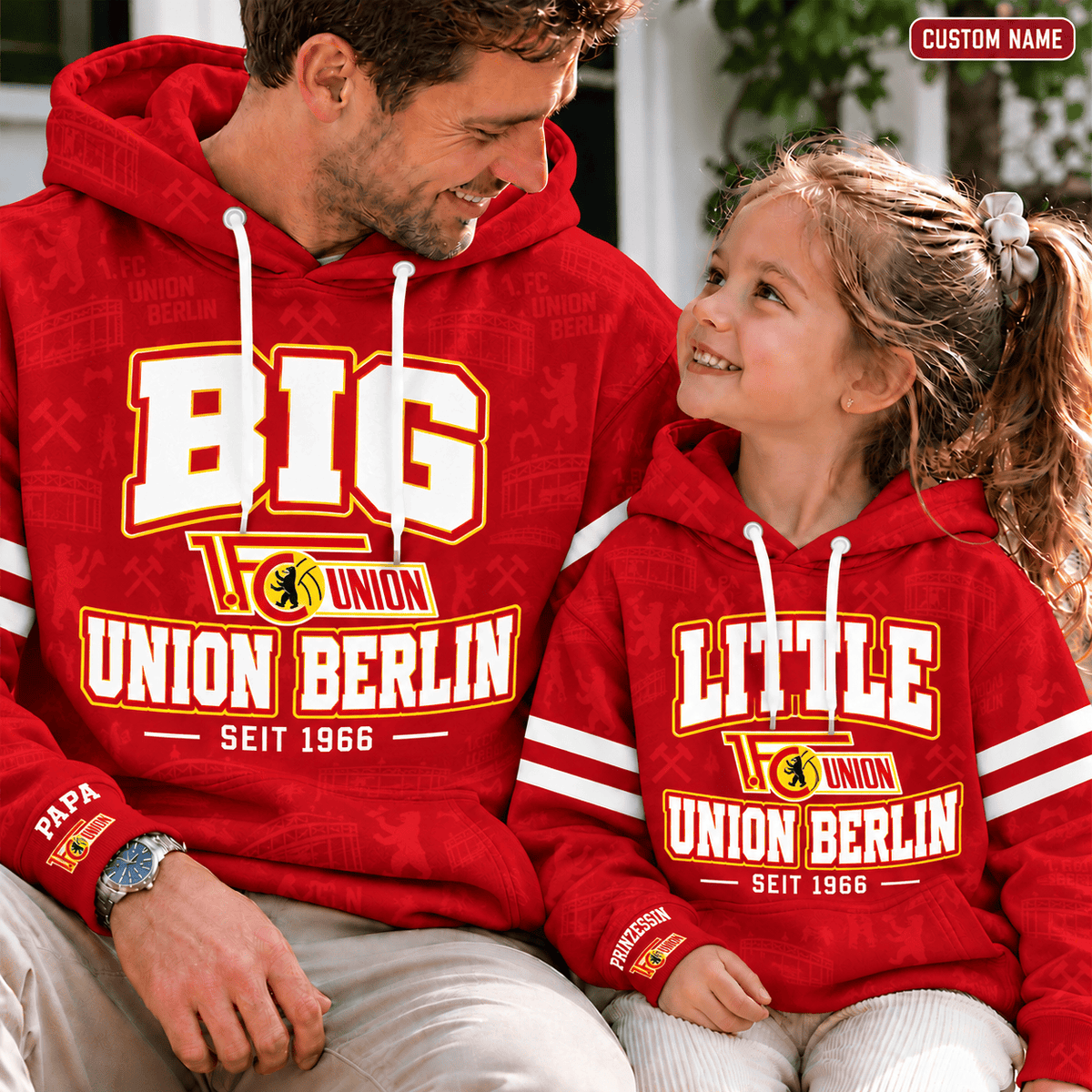 Union Berlin Personalized Dad & Me Hoodie – Big & Little Matching Set