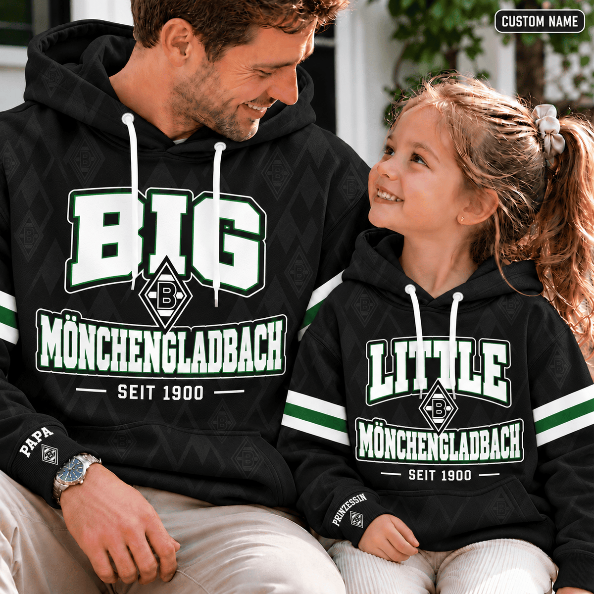 Borussia Mönchengladbach Personalized Dad & Me Hoodie – Big & Little Matching Set