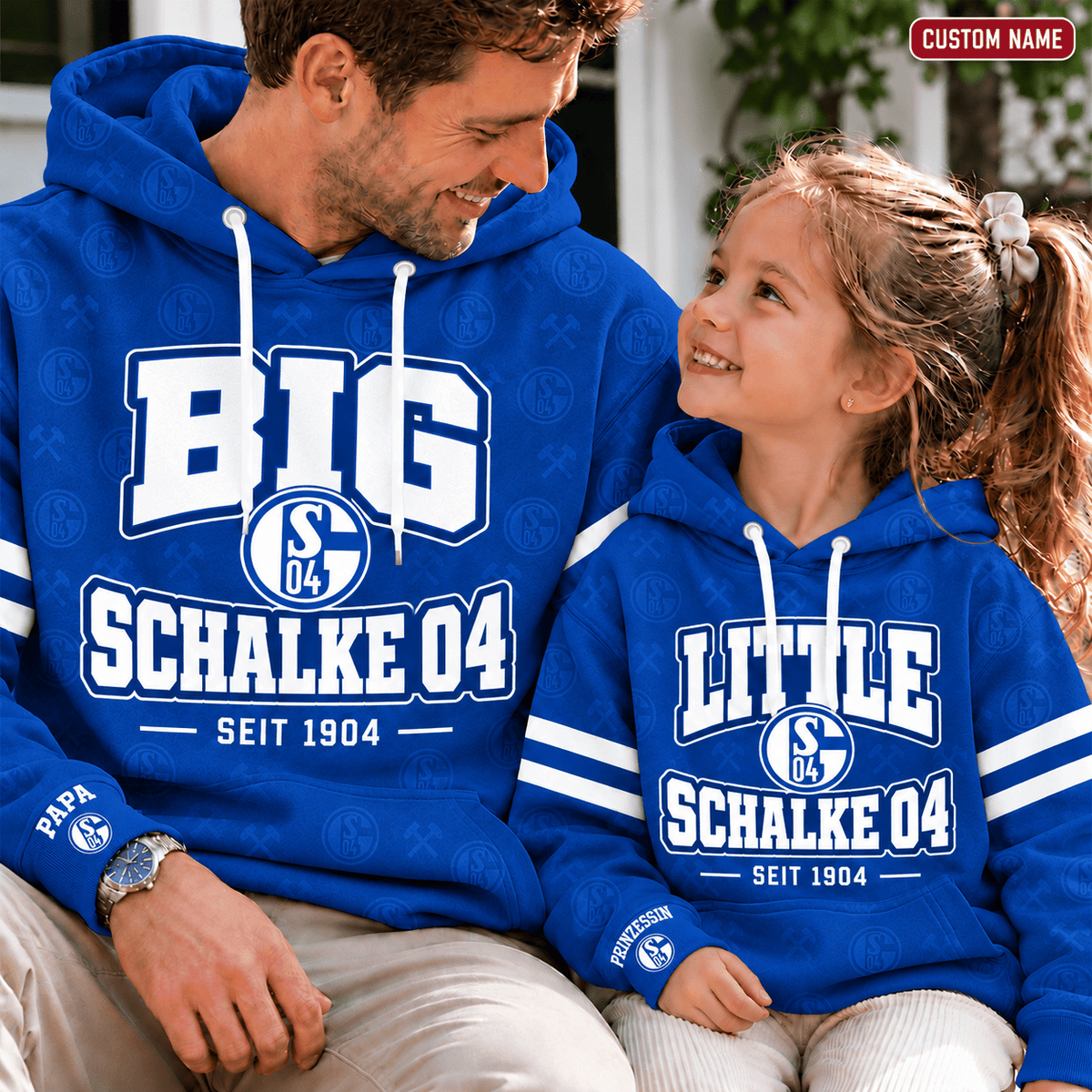 Schalke 04 Personalized Dad & Me Hoodie – Big & Little Matching Set