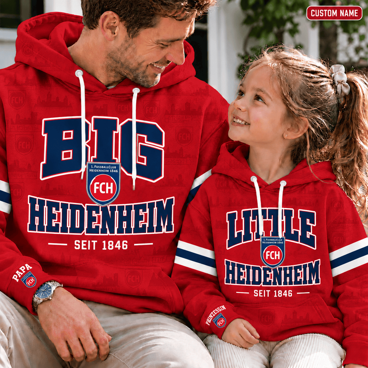 FC Heidenheim Personalized Dad & Me Hoodie – Big & Little Matching Set
