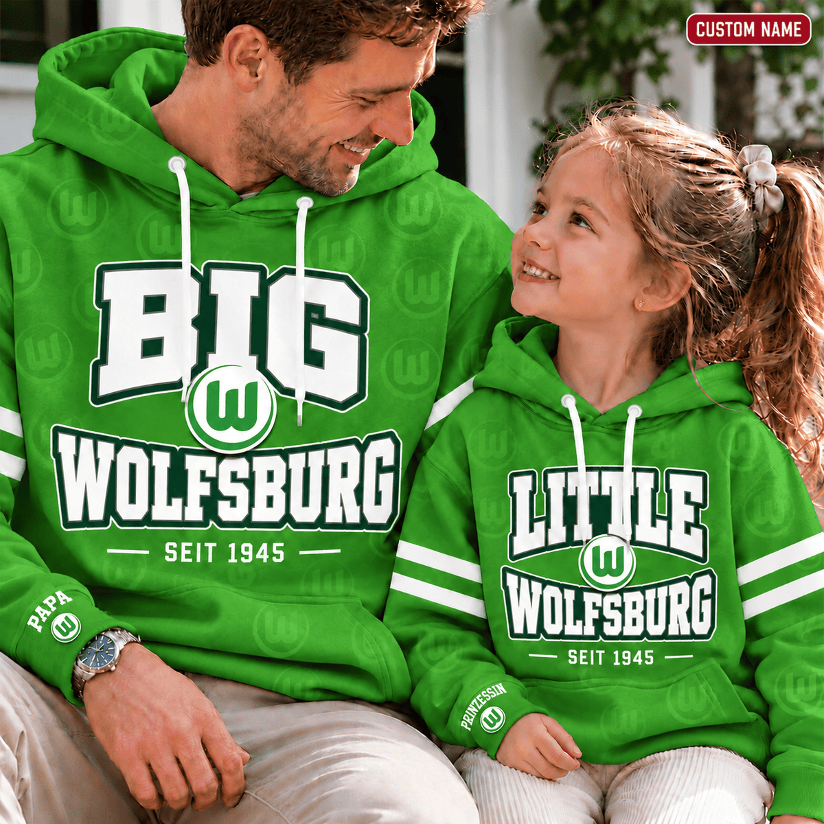 VfL Wolfsburg Personalized Dad & Me Hoodie – Big & Little Matching Set