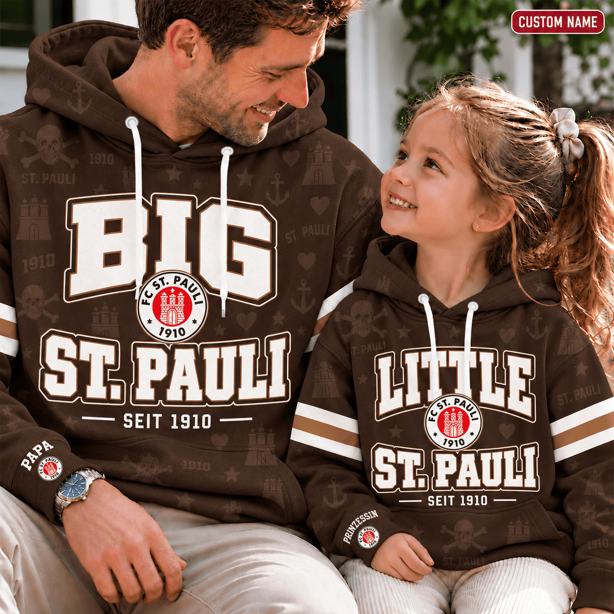 FC St. Pauli Personalized Dad & Me Hoodie – Big & Little Matching Set