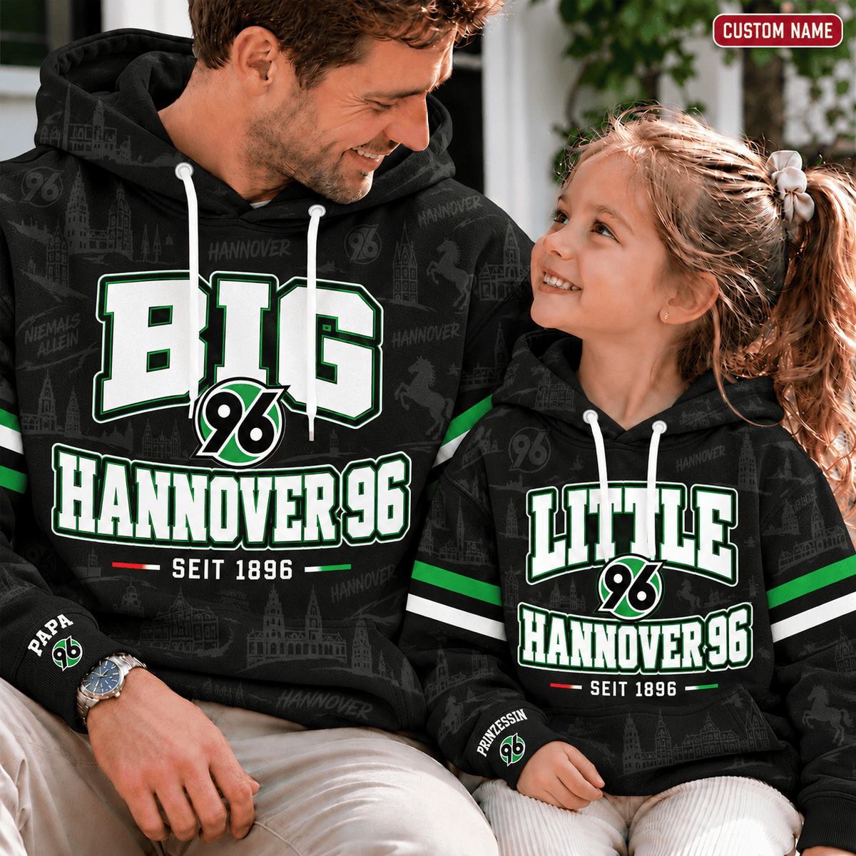 Hannover 96 Personalized Dad & Me Hoodie – Big & Little Matching Set