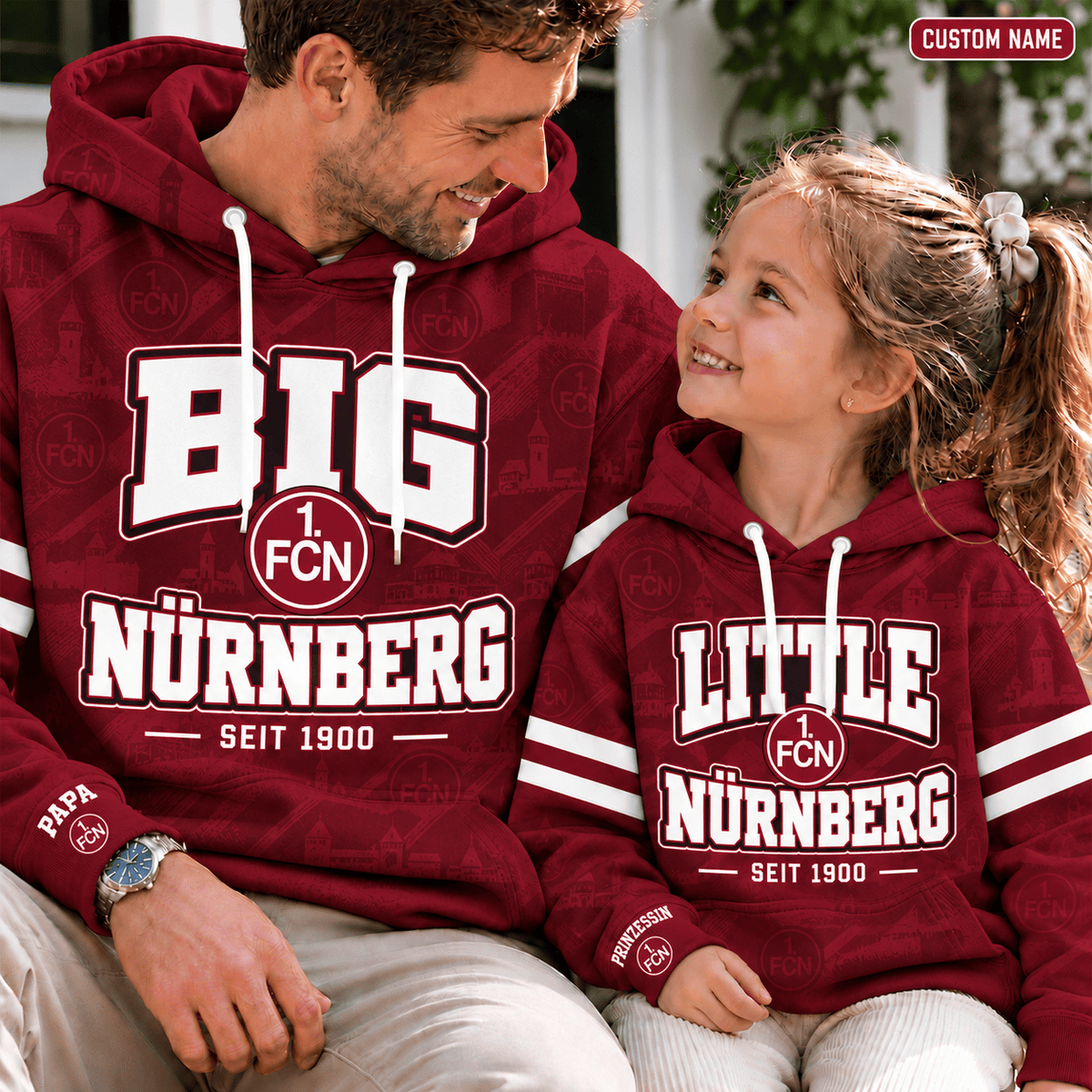 FC Nürnberg Personalized Dad & Me Hoodie – Big & Little Matching Set