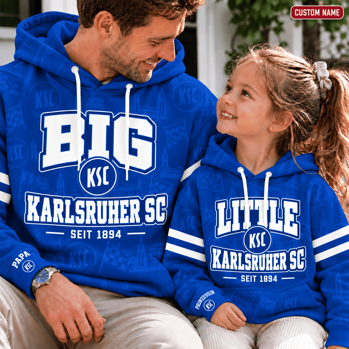 Karlsruher SC Personalized Dad & Me Hoodie – Big & Little Matching Set