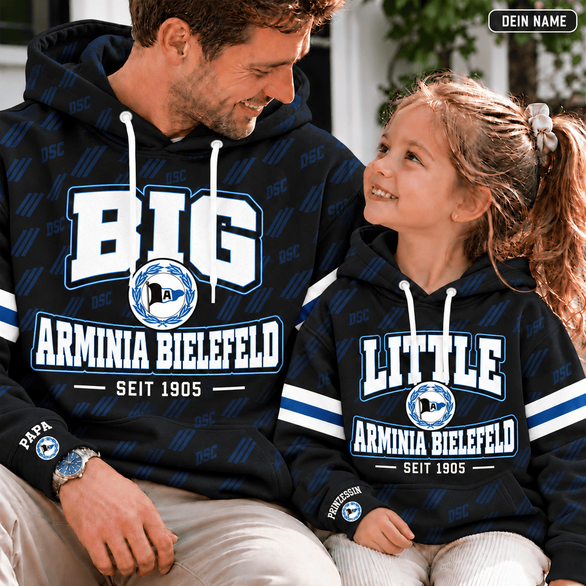 Arminia Bielefeld Personalized Dad & Me Hoodie – Big & Little Matching Set