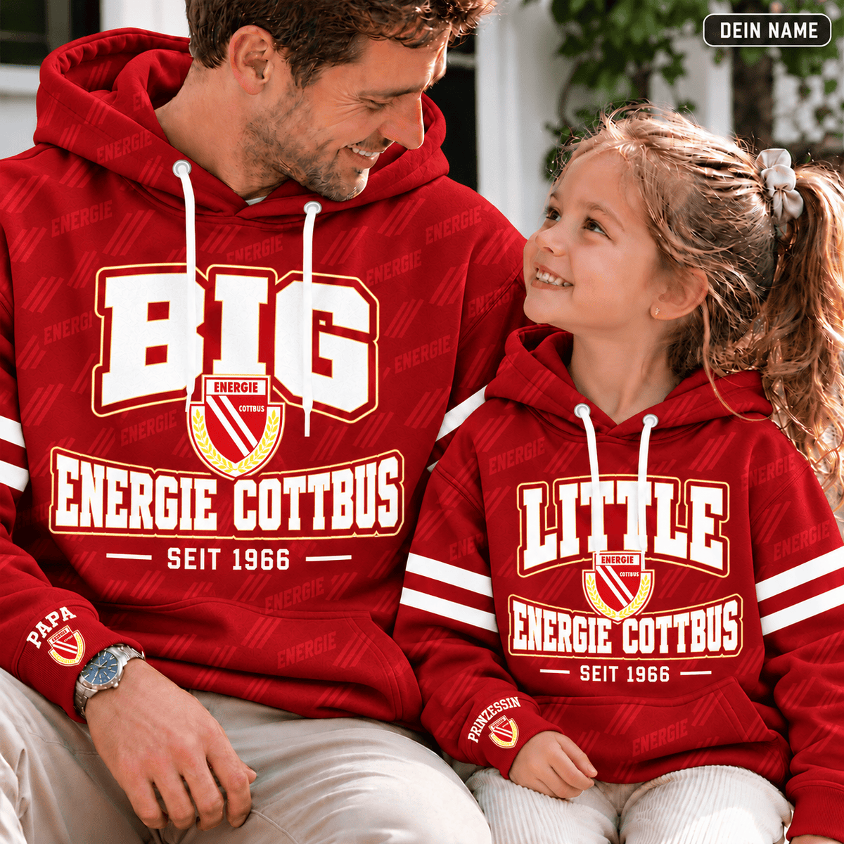 Energie Cottbus Personalized Dad & Me Hoodie – Big & Little Matching Set