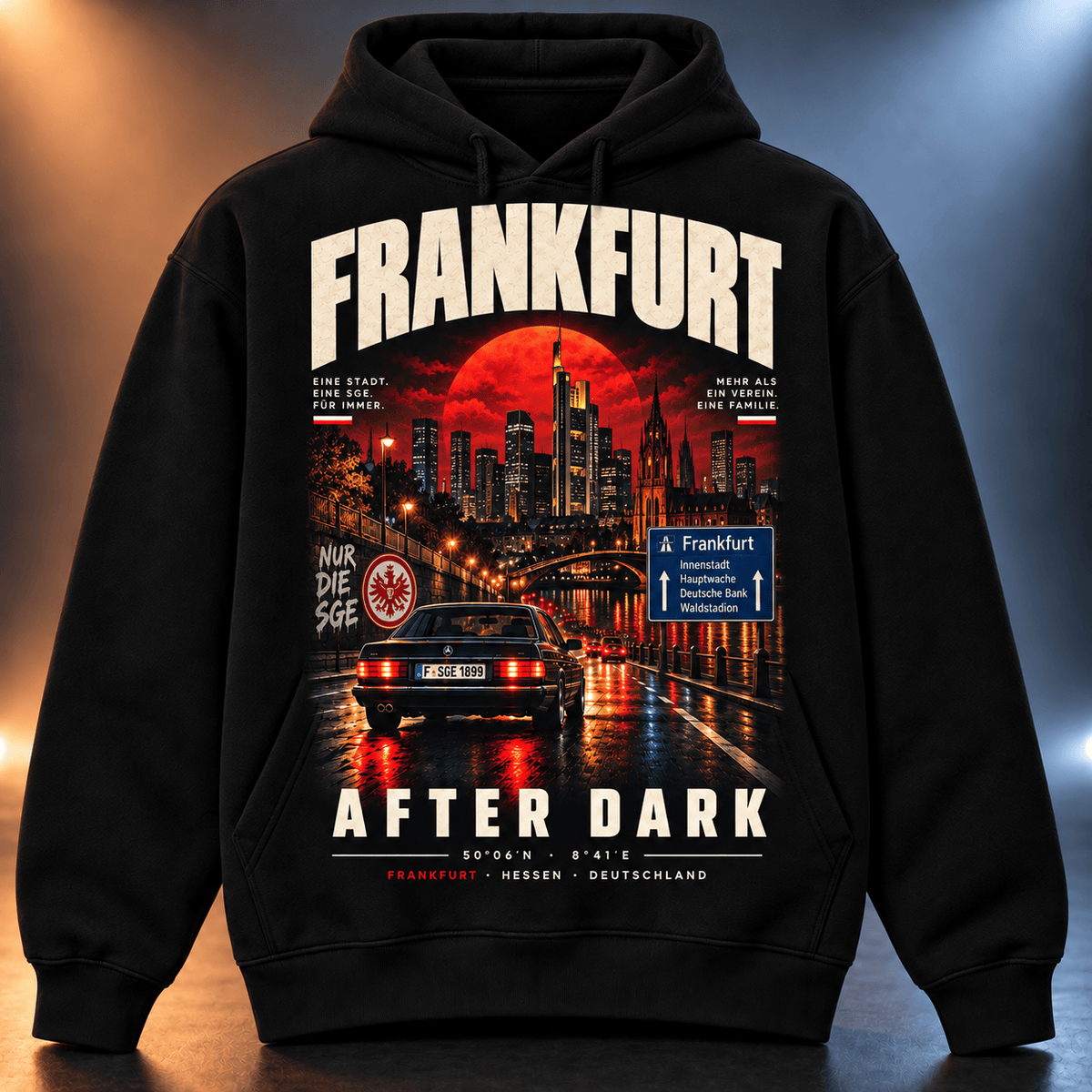 Eintracht Frankfurt After Dark Hoodie – Vintage Cityscape Pullover