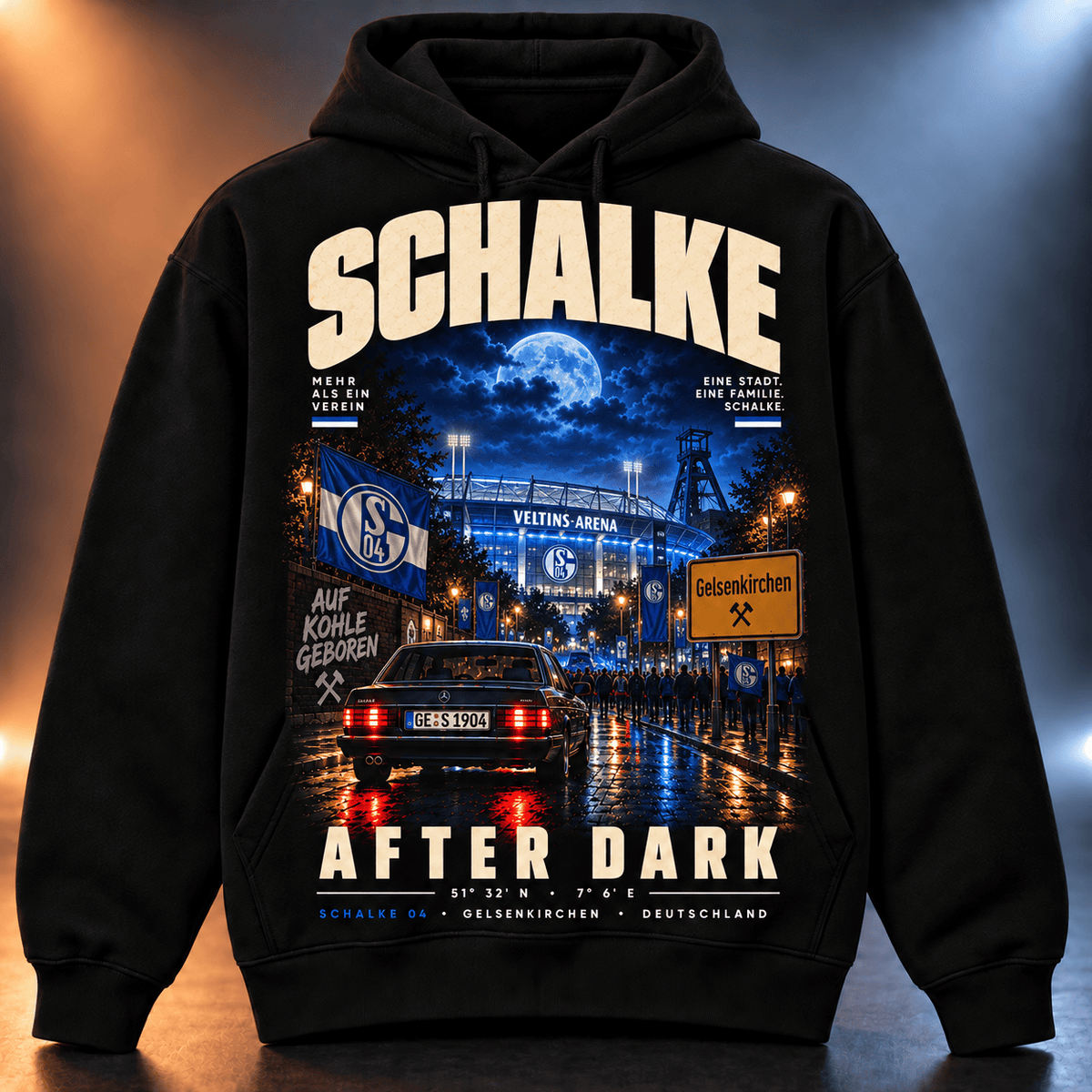 Schalke 04 After Dark Hoodie – Vintage Cityscape Pullover