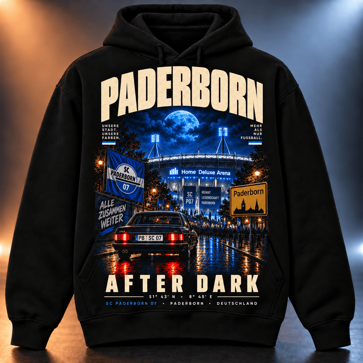 SC Paderborn 07 After Dark Hoodie – Vintage Cityscape Pullover