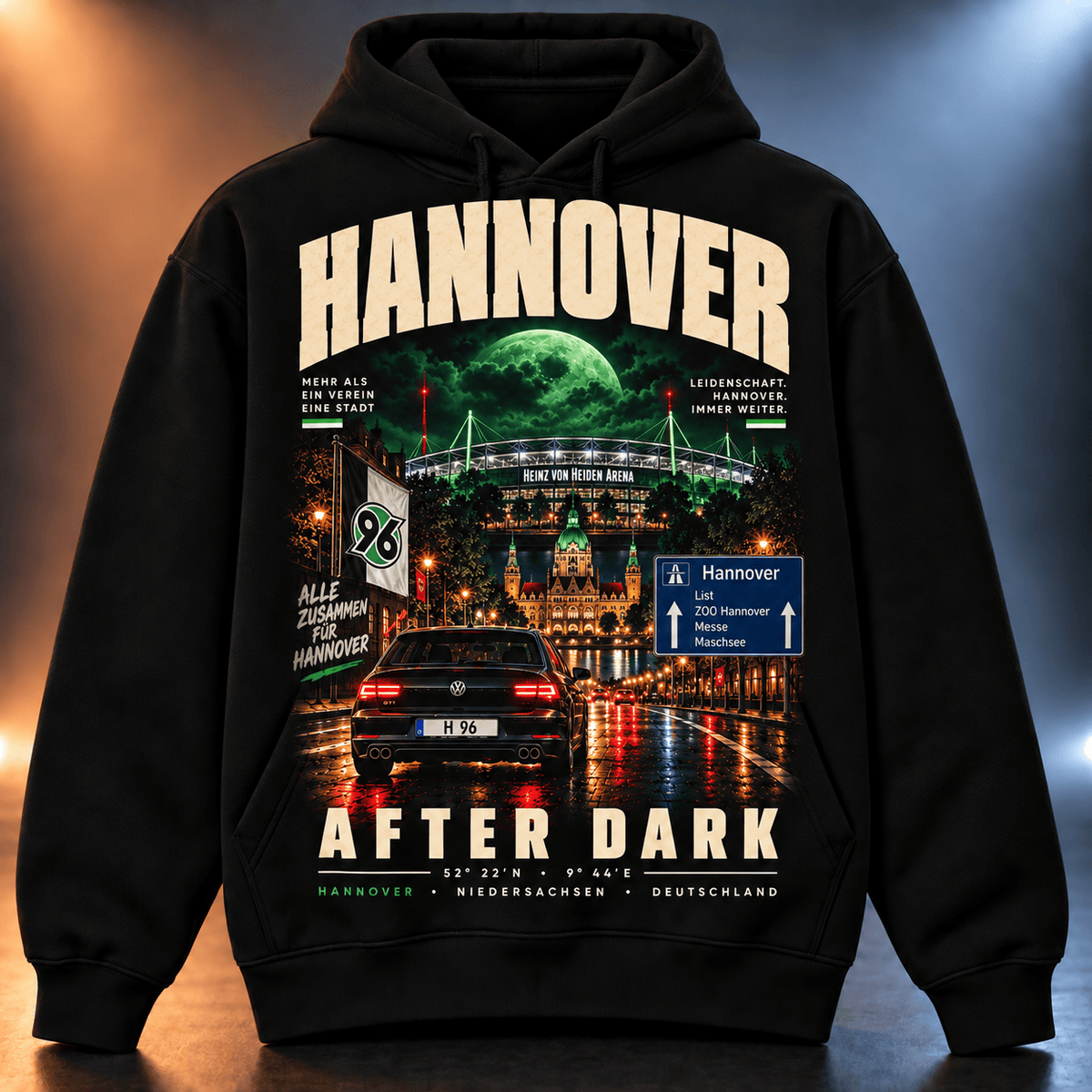 Hannover 96 After Dark Hoodie – Vintage Cityscape Pullover