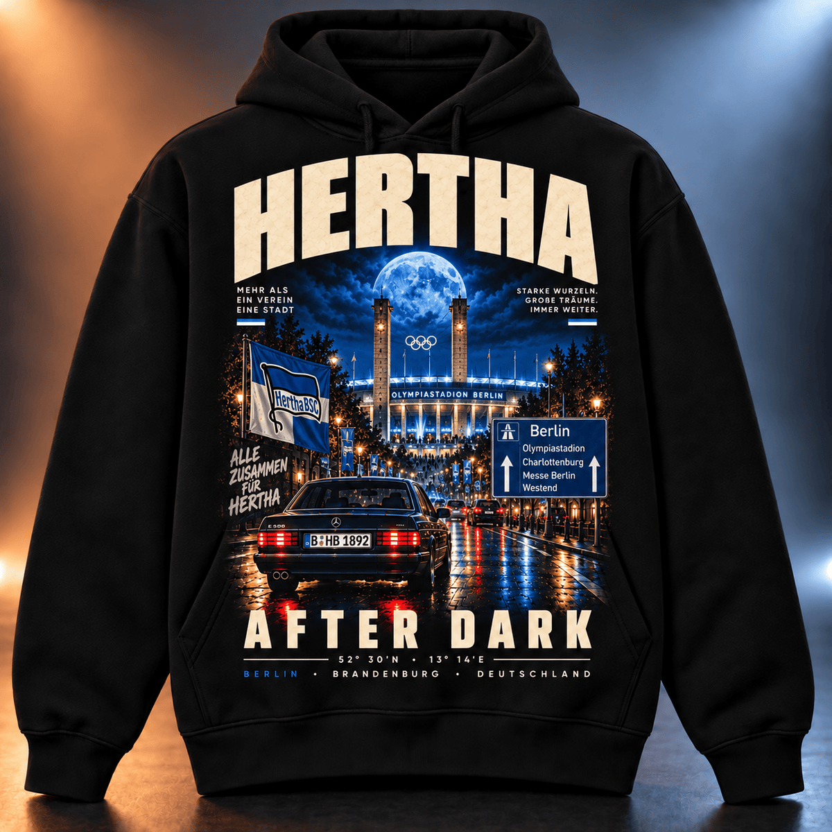 Hertha BSC After Dark Hoodie – Vintage Cityscape Pullover