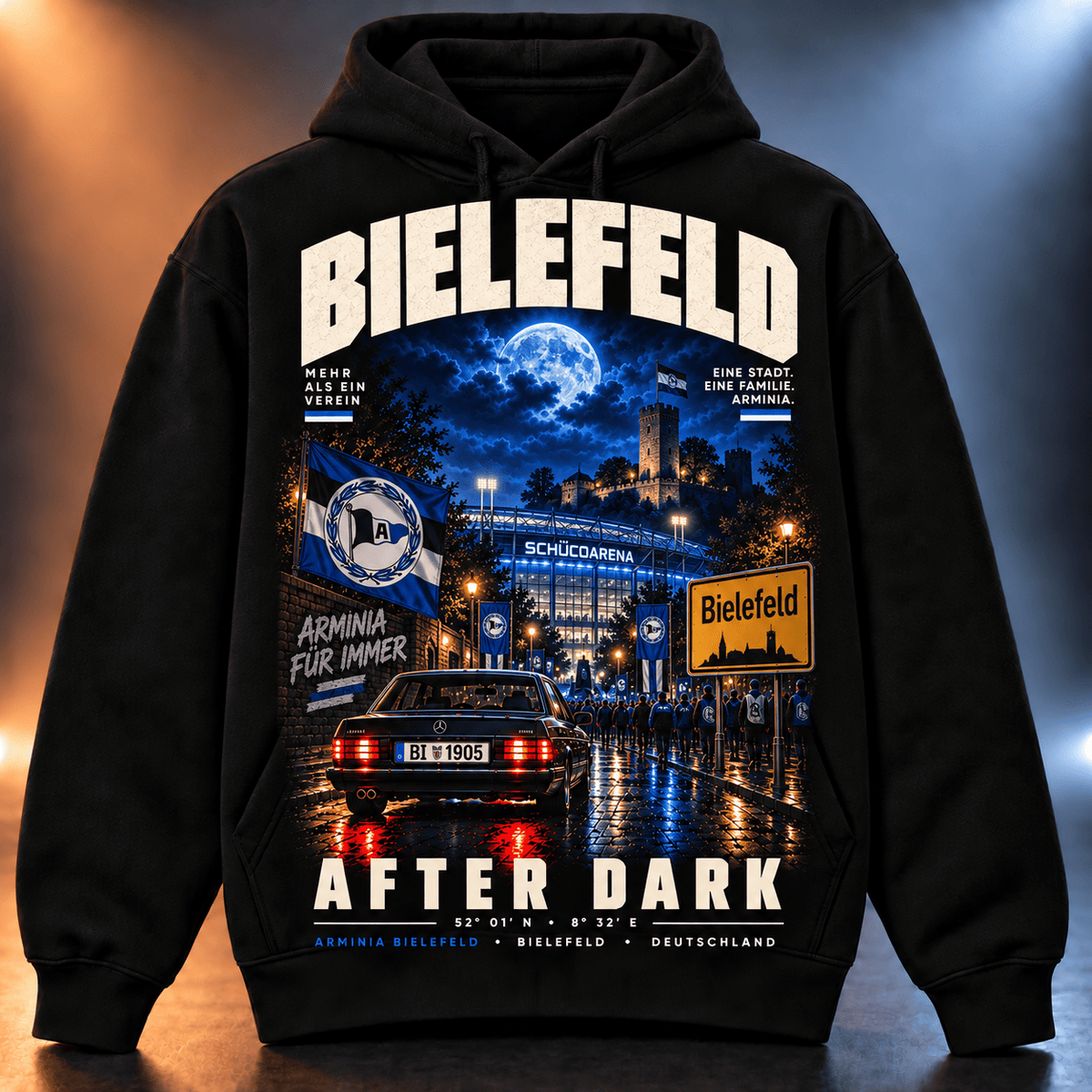 Arminia Bielefeld After Dark Hoodie – Vintage Cityscape Pullover