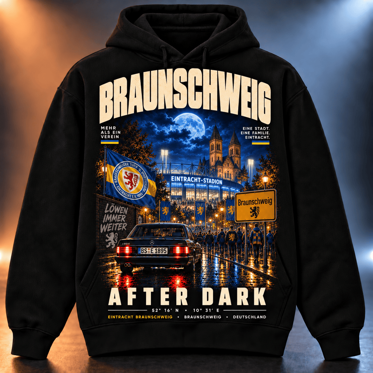 Eintracht Braunschweig After Dark Hoodie – Vintage Cityscape Pullover