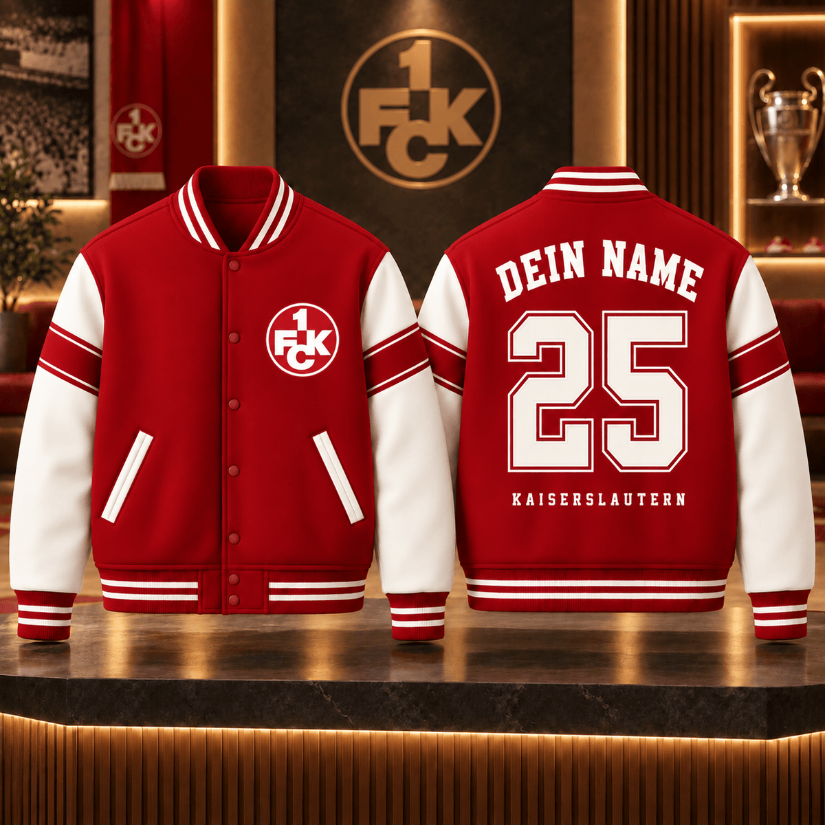 FC Kaiserslautern Personalized Varsity Jacket – Custom Name & Number Baseball Bomber