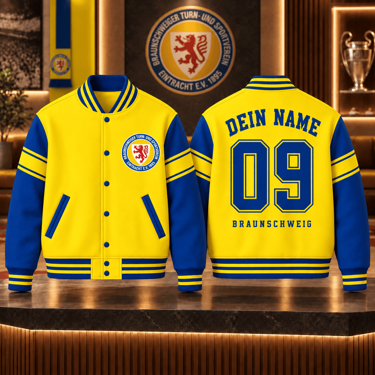 Eintracht Braunschweig Personalized Varsity Jacket – Custom Name & Number Baseball Bomber