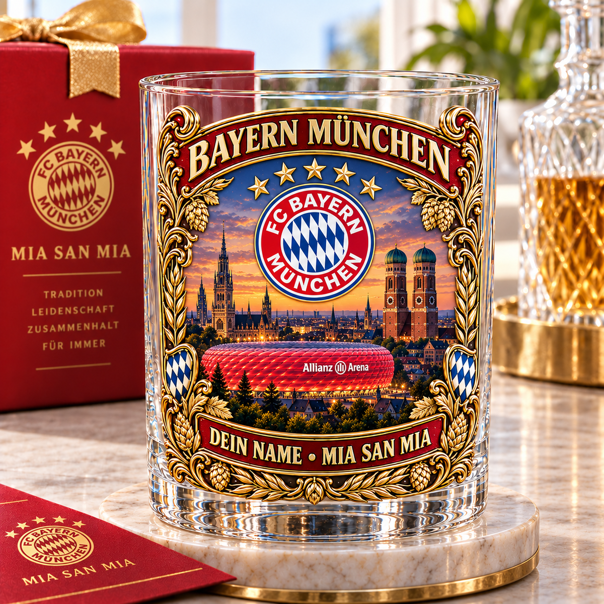 Bayern Munich Whiskey Glass Mug Custom Any name Special Gifts For Fan Love