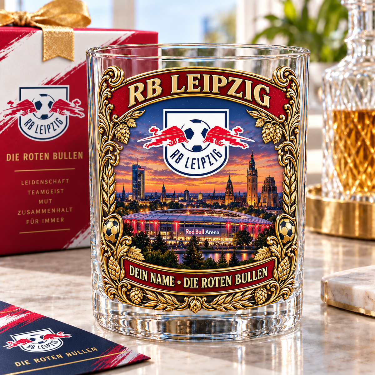 RB Leipzig Whiskey Glass Mug Custom Any name Special Gifts For Fan Love
