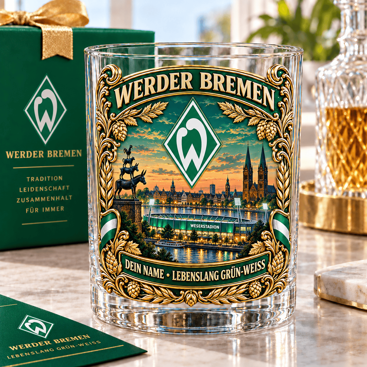 Werder Bremen Whiskey Glass Mug Custom Any name Special Gifts For Fan Love