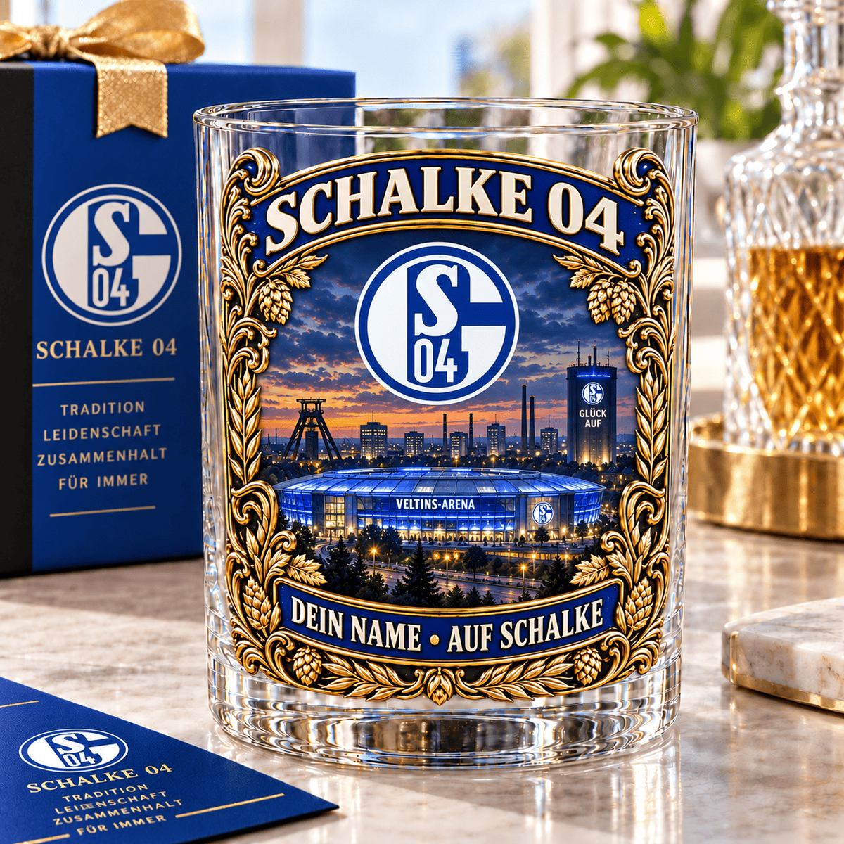 Schalke 04 Whiskey Glass Mug Custom Any name Special Gifts For Fan Love