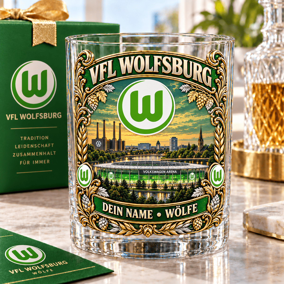 VfL Wolfsburg Whiskey Glass Mug Custom Any name Special Gifts For Fan Love