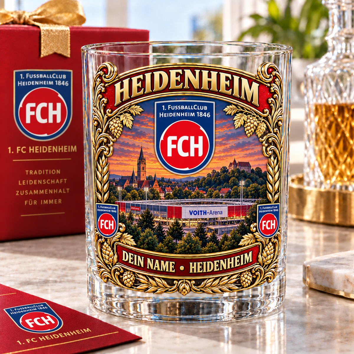 FC Heidenheim Whiskey Glass Mug Custom Any name Special Gifts For Fan Love