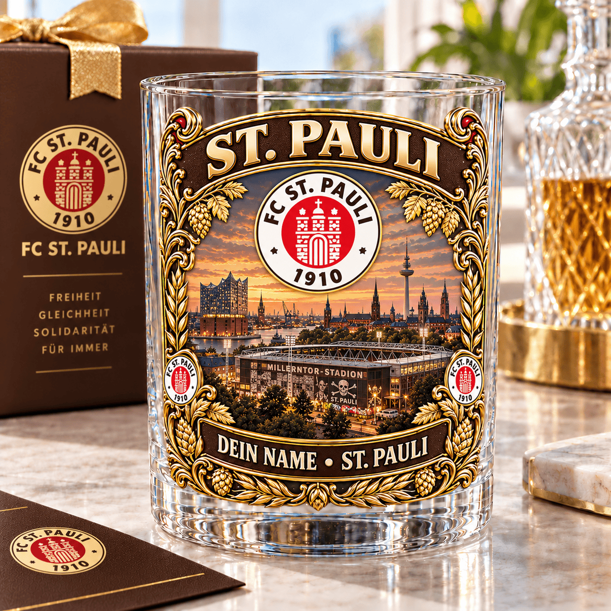 FC St. Pauli Whiskey Glass Mug Custom Any name Special Gifts For Fan Love