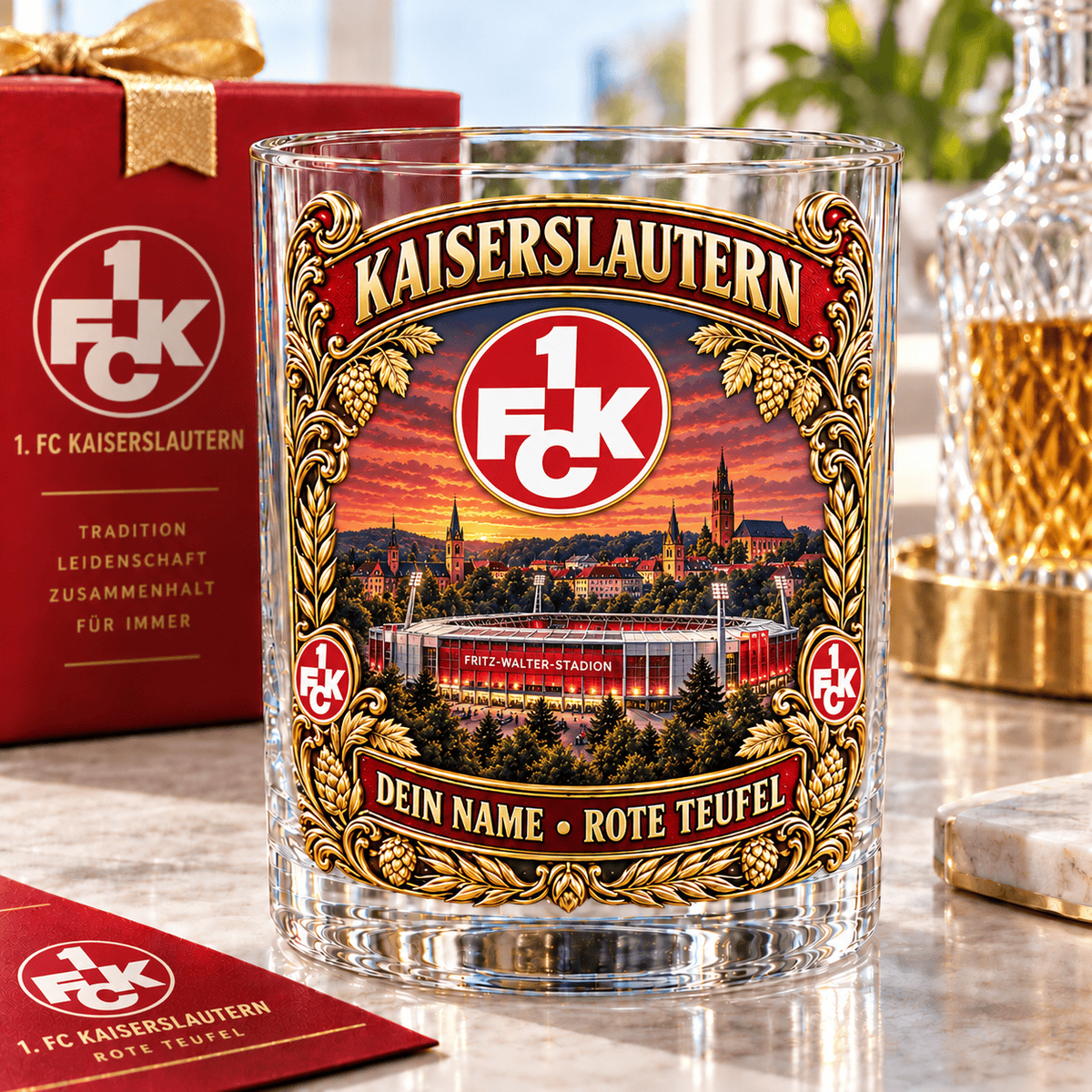 FC Kaiserslautern Whiskey Glass Mug Custom Any name Special Gifts For Fan Love