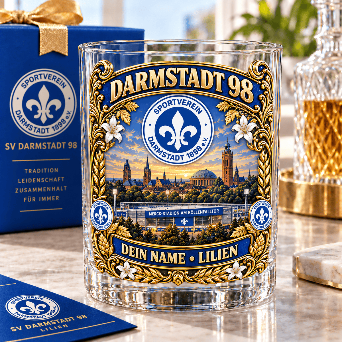 SV Darmstadt 98 Whiskey Glass Mug Custom Any name Special Gifts For Fan Love