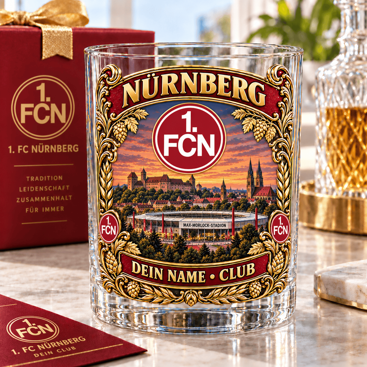 FC Nürnberg Whiskey Glass Mug Custom Any name Special Gifts For Fan Love