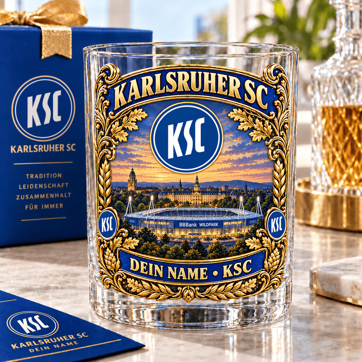 Karlsruher SC Whiskey Glass Mug Custom Any name Special Gifts For Fan Love