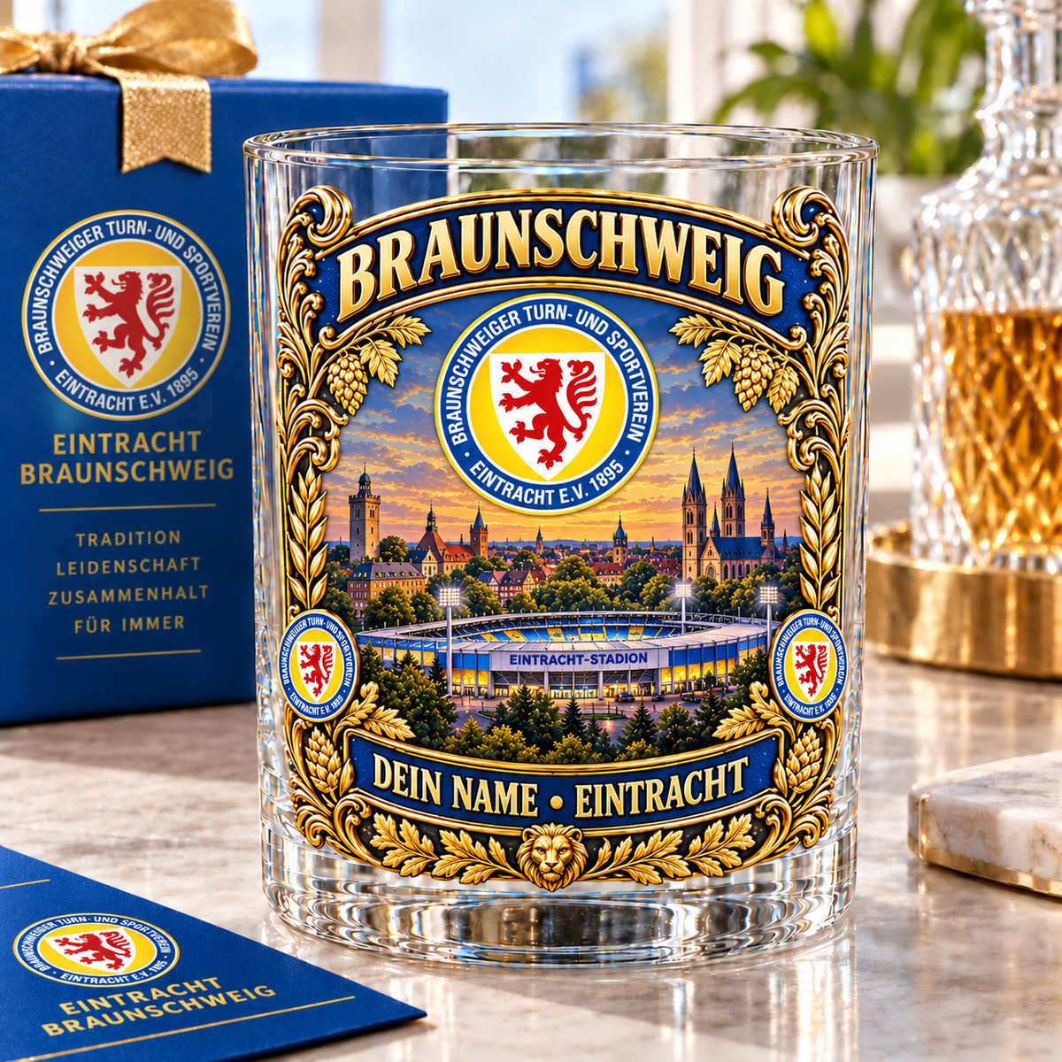 Eintracht Braunschweig Whiskey Glass Mug Custom Any name Special Gifts For Fan Love