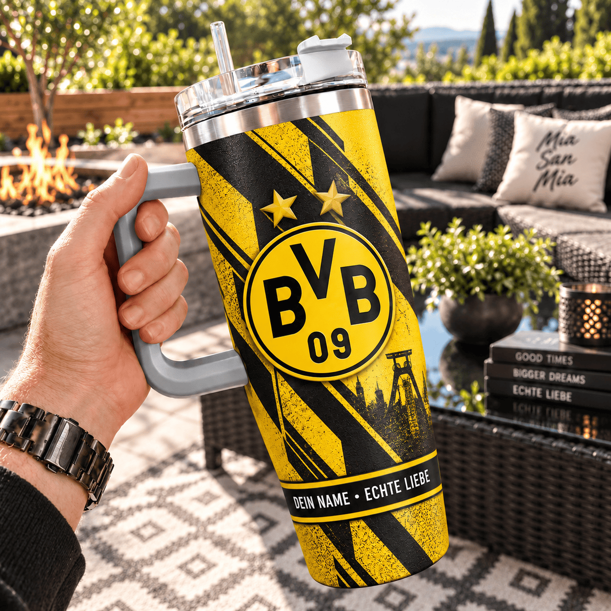 Borussia Dortmund Custom Name 40oz Tumbler – Insulated Football Fan