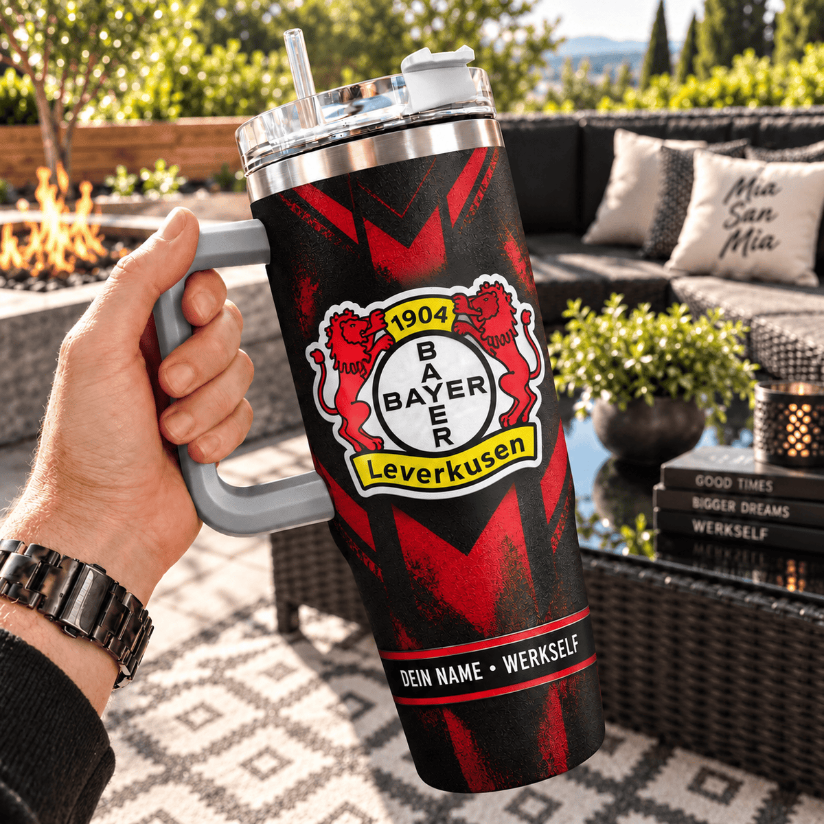 Bayer Leverkusen Custom Name 40oz Tumbler – Insulated Football Fan