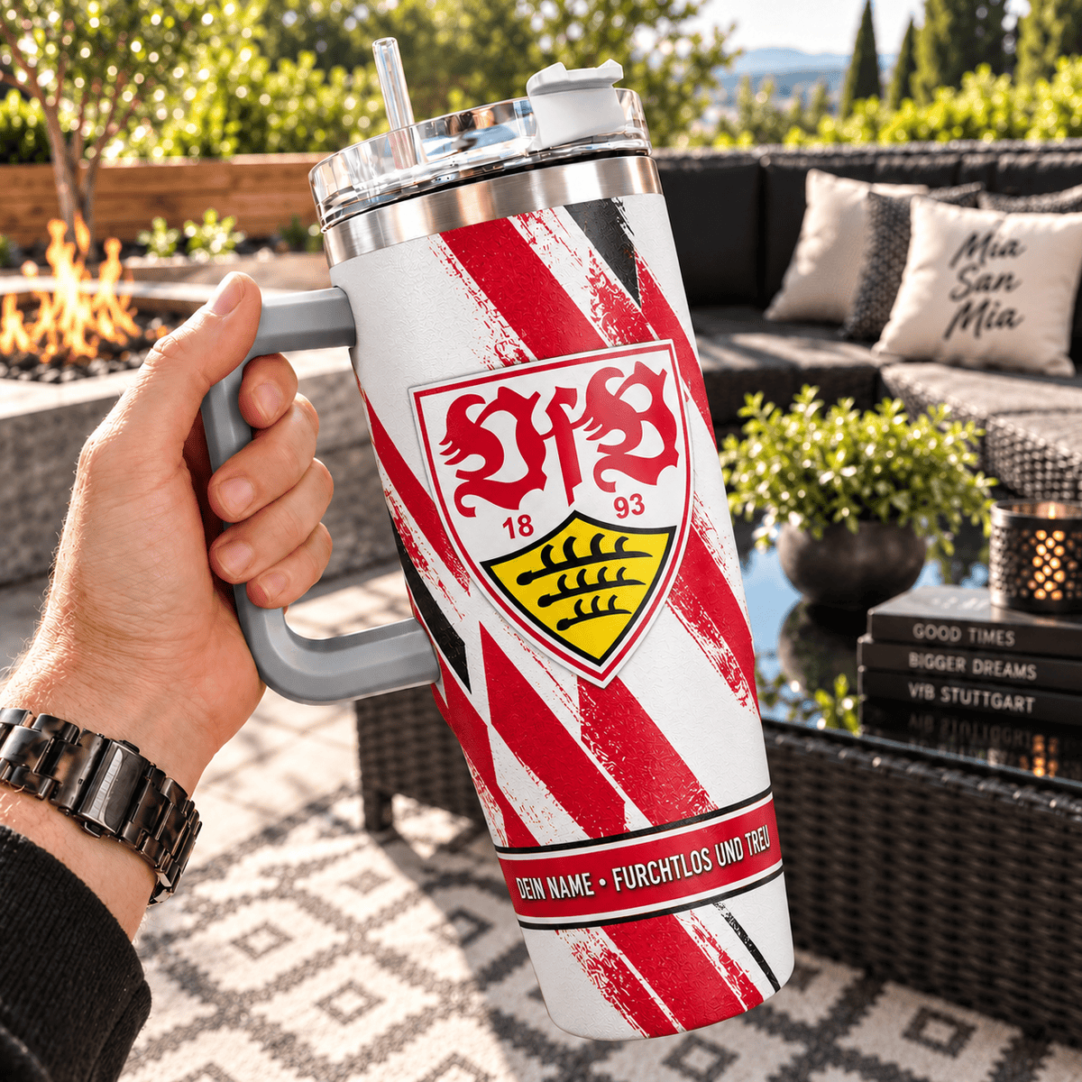 VfB Stuttgart Custom Name 40oz Tumbler – Insulated Football Fan