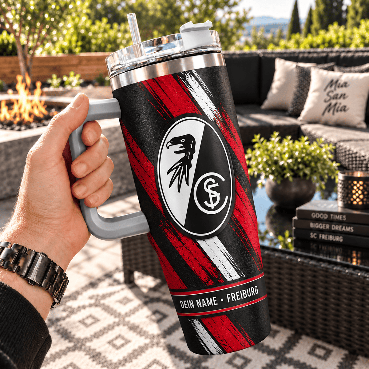 SC Freiburg Custom Name 40oz Tumbler – Insulated Football Fan