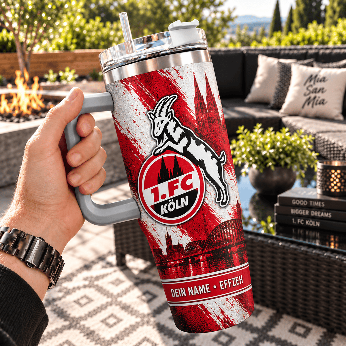 1. FC Köln Custom Name 40oz Tumbler – Insulated Football Fan