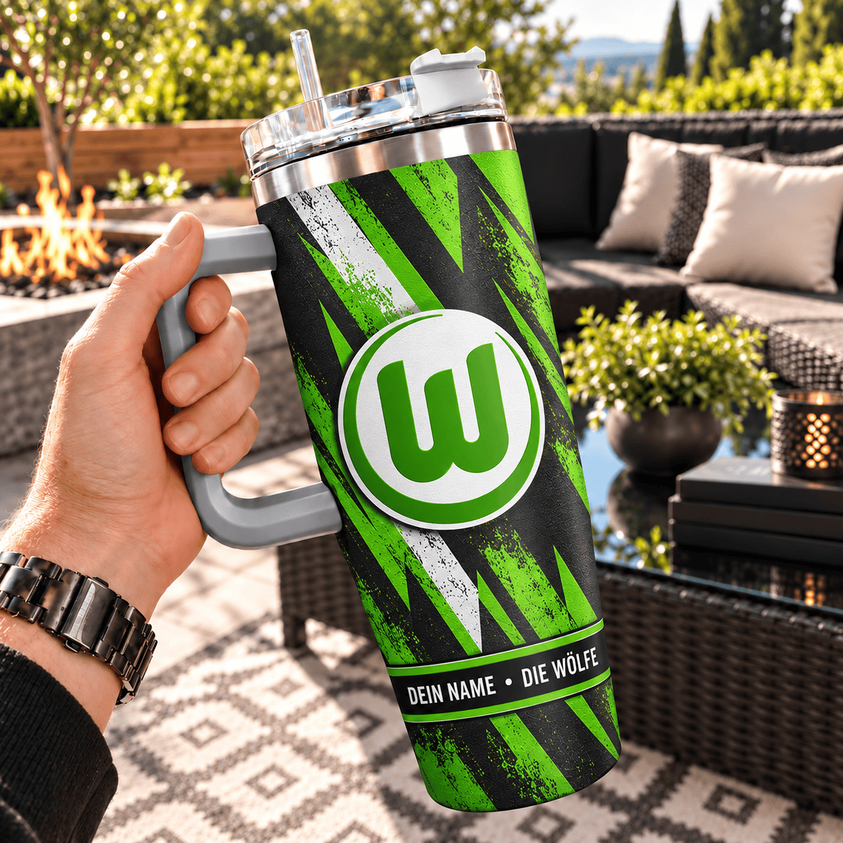 VfL Wolfsburg Custom Name 40oz Tumbler – Insulated Football Fan