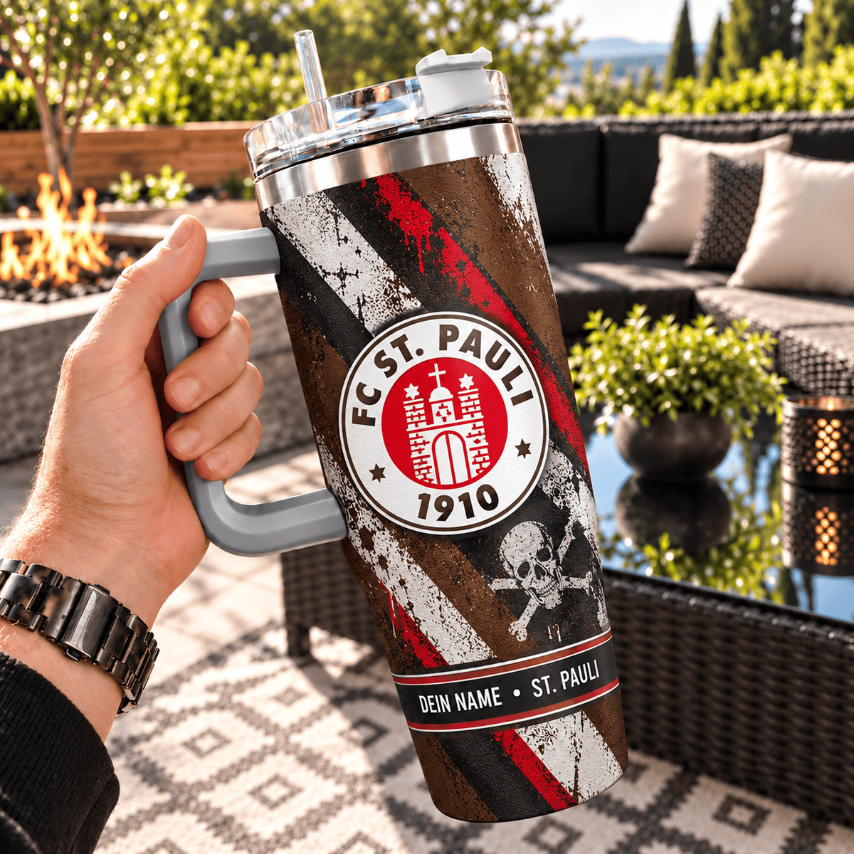 FC St. Pauli Custom Name 40oz Tumbler – Insulated Football Fan