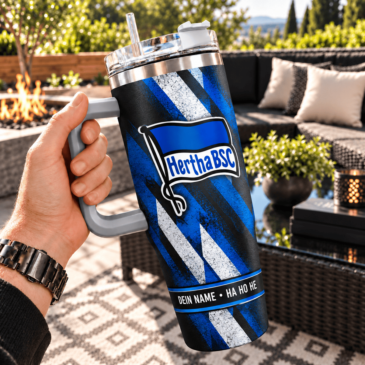 Hertha BSC Custom Name 40oz Tumbler – Insulated Football Fan