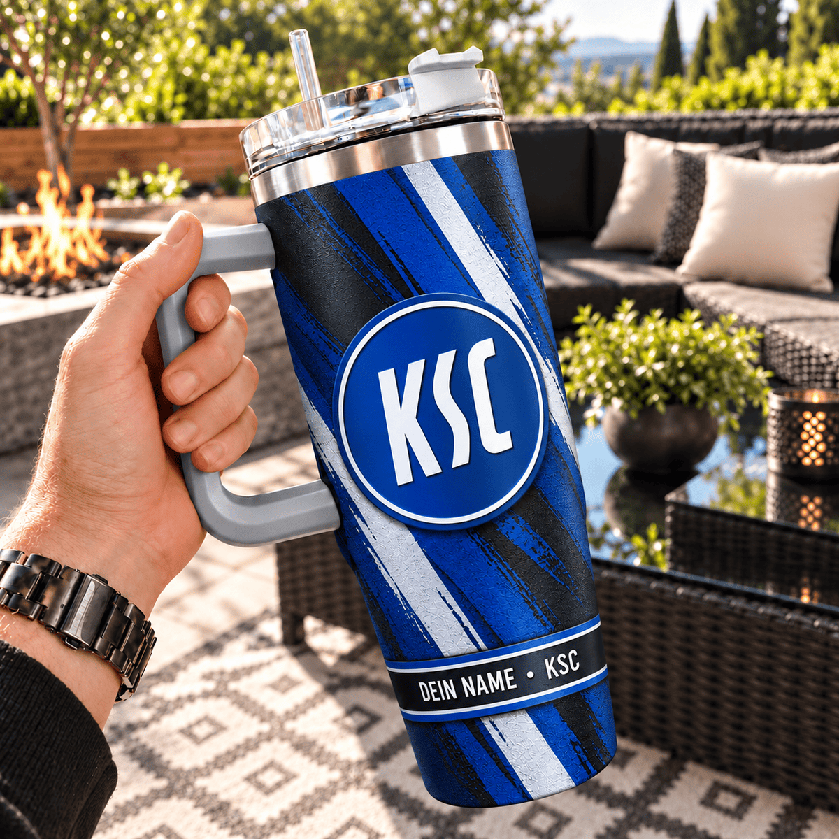 Karlsruher SC Custom Name 40oz Tumbler – Insulated Football Fan