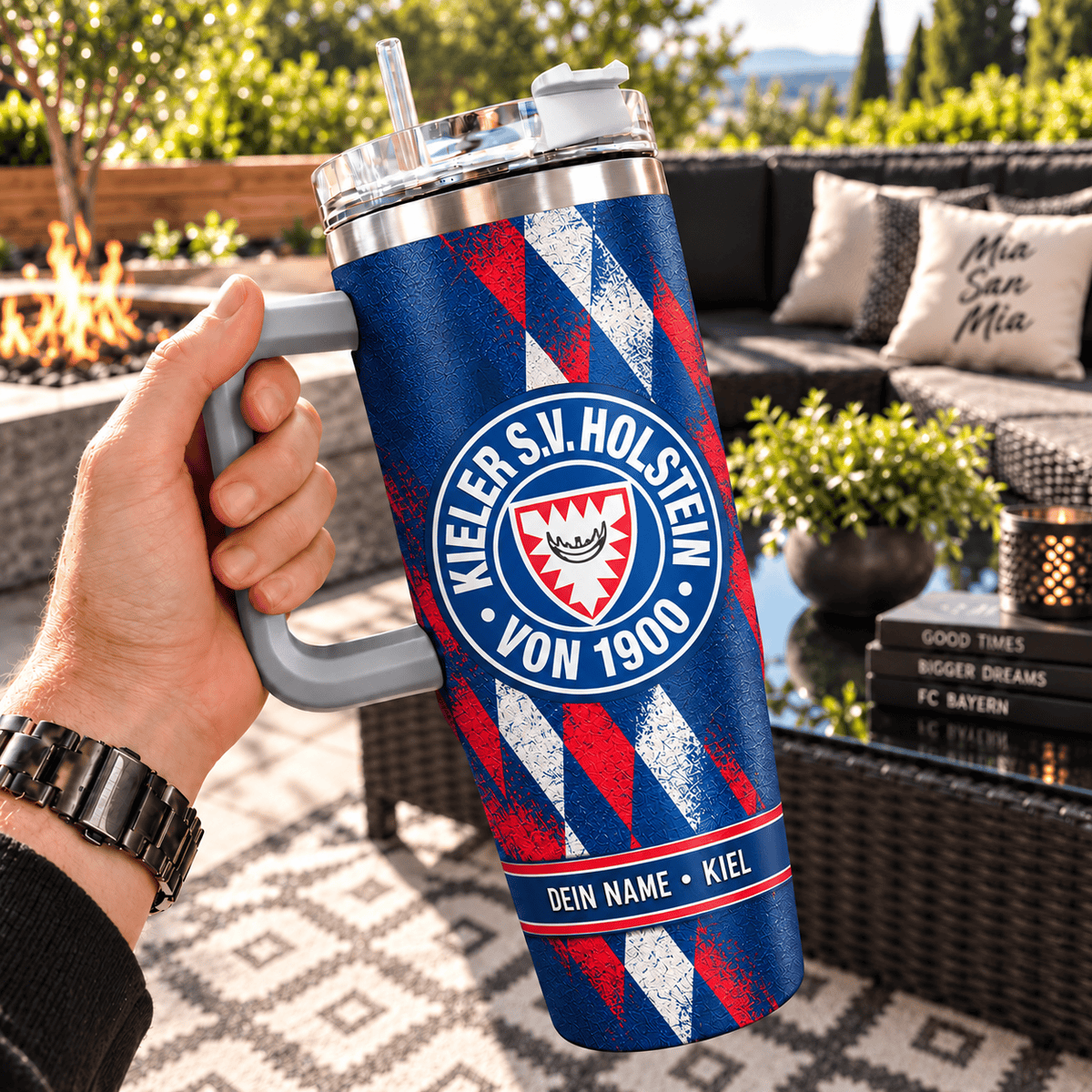 Holstein Kiel Custom Name 40oz Tumbler – Insulated Football Fan