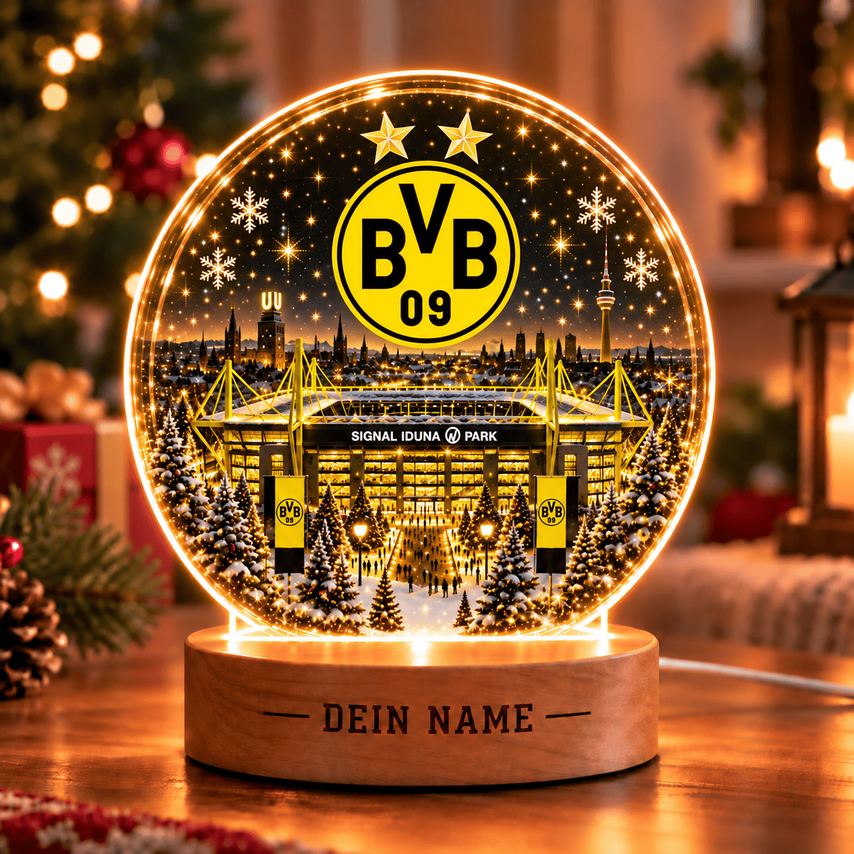 Borussia Dortmund Christmas Gift Led Light Custom Any Name