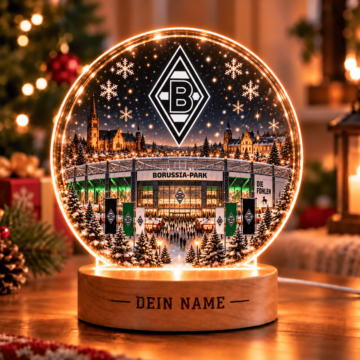Borussia Mönchengladbach Christmas Gift Led Light Custom Any Name