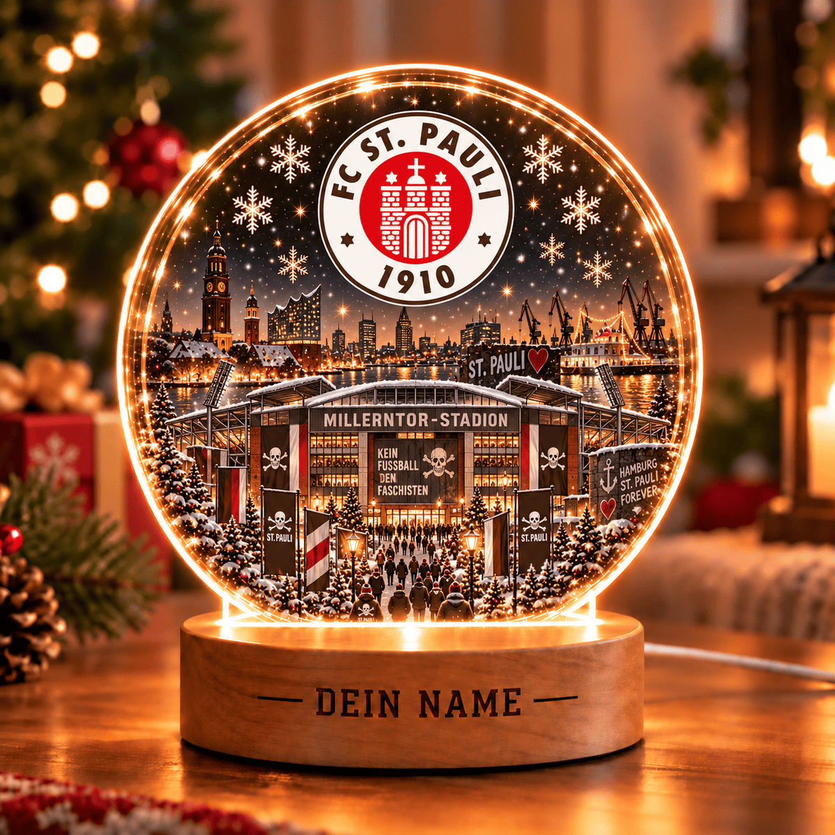 FC St. Pauli Christmas Gift Led Light Custom Any Name