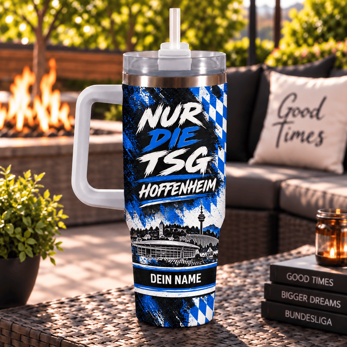 TSG Hoffenheim Personalized 40oz Tumbler with Handle – Skyline & Motto Edition