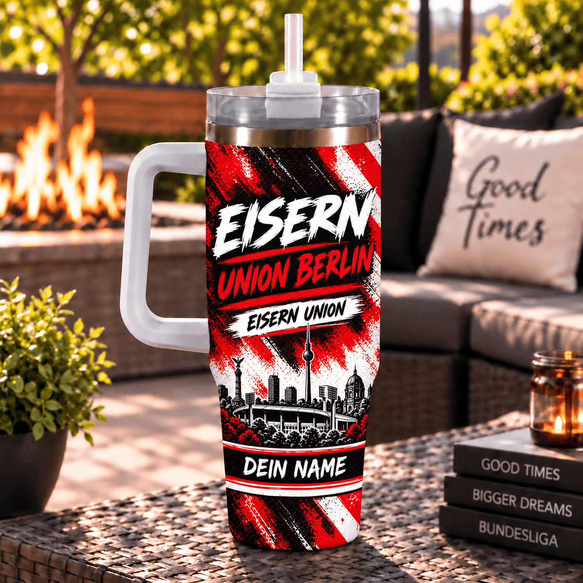 Union Berlin Personalized 40oz Tumbler with Handle – Skyline & Motto Edition