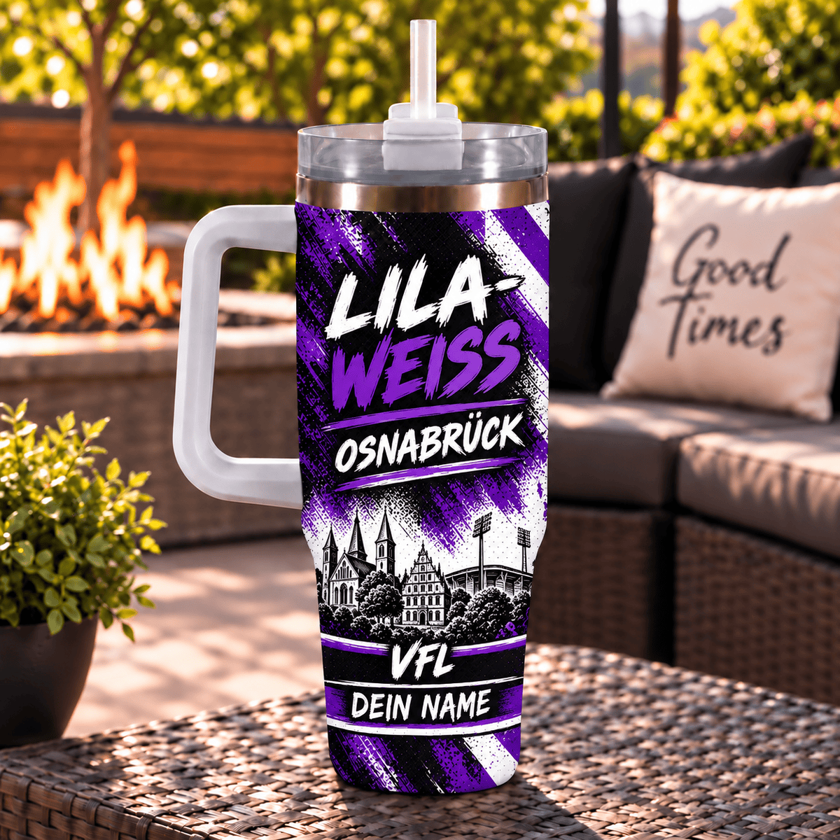VfL Osnabrück Personalized 40oz Tumbler with Handle – Skyline & Motto Edition