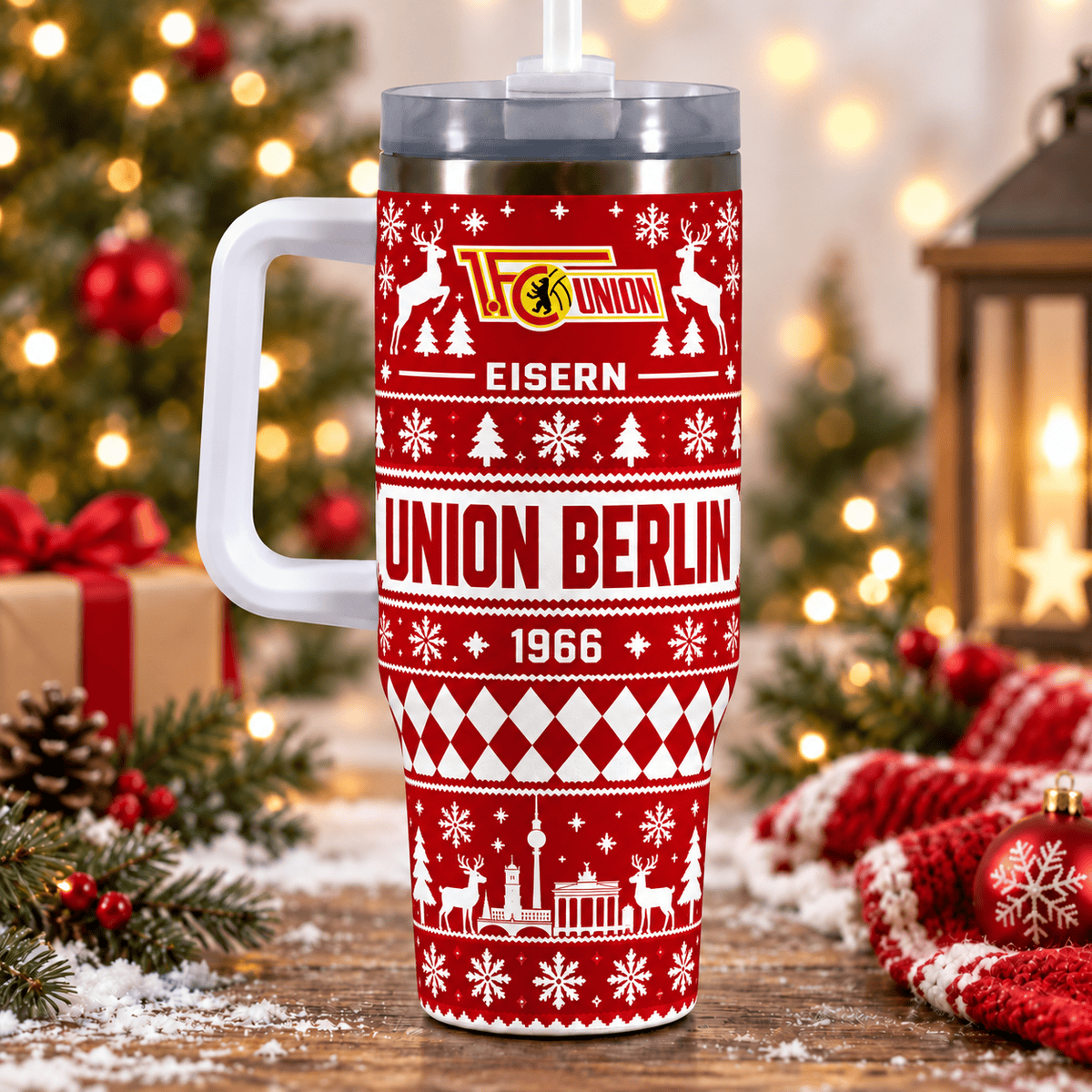 Union Berlin Christmas 40oz Tumbler with Handle & Straw